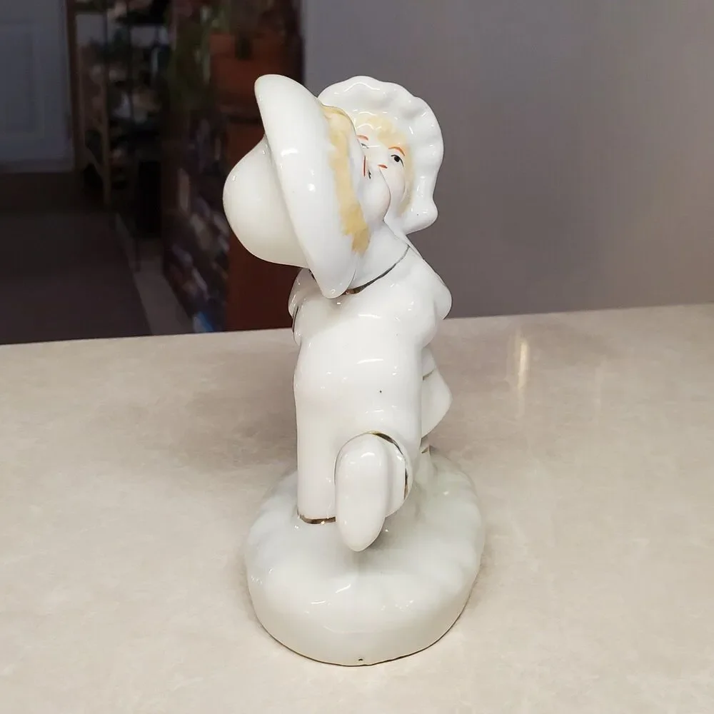 Sophia-Ann Porcelain Dancing Boy and Girl Figurine White with Gold trim.
